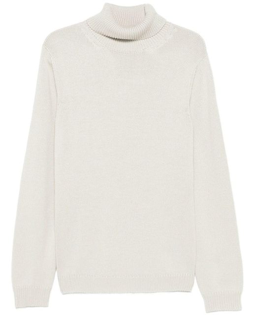 Roberto Collina White Turtleneck Sweater for men