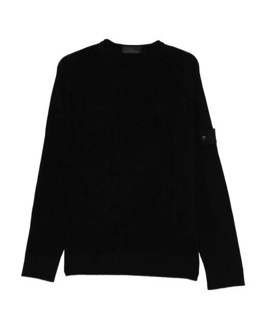 Stone Island Black Crew Neck Sweater for men