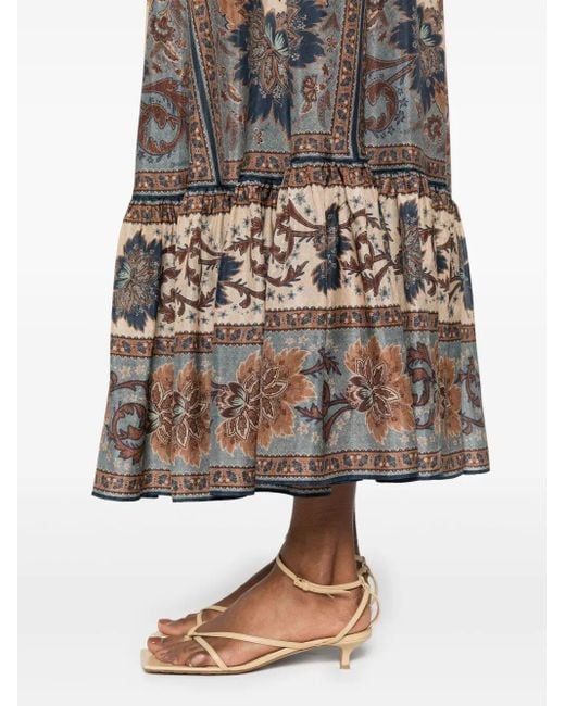 Zimmermann Multicolor Ascension Printed Silk Skirt