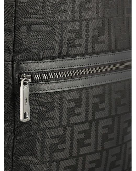 Fendi Black Lui Ff Nylon Backpack for men