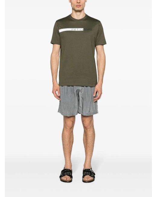 Paul & Shark Green Logo-print Cotton T-shirt for men
