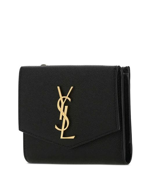 Saint Laurent Black Uptown Compact Wallet