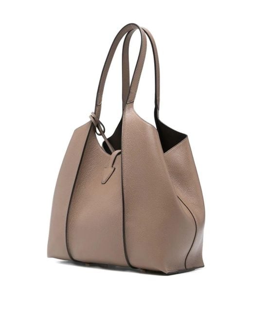 Tod's Brown T Timeless Small Leather Shopping Bag