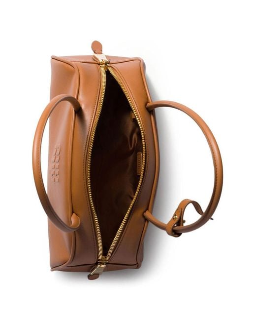 Miu Miu Brown Beau Softy Medium Leather Bag
