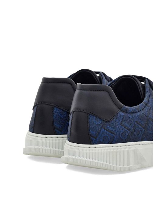 Ferragamo Blue Leather Sneakers for men