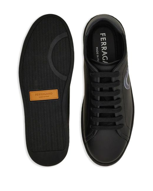 スニーカー SALVATORE FERRAGAMO BLACK LEATHER BRANDY 1 SNEAKERS Ferragamo Salvatore Leather Brandy 1 Sneakers in Black for