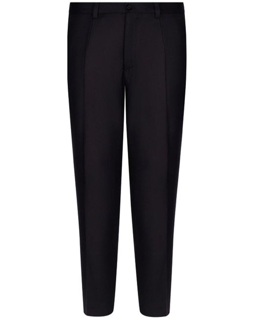 Dolce & Gabbana Blue Tailored Wool Trousers With Pressed Crease for men