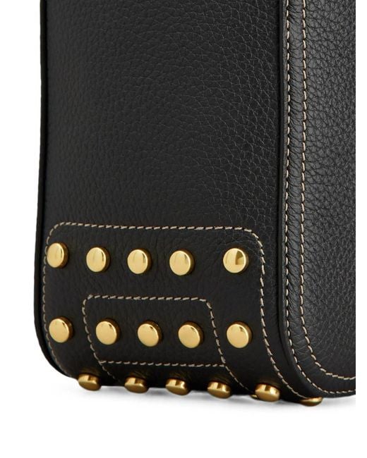 Tod's Black Mini Metal Dots Leather Shoulder Bag
