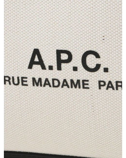 Bum bag in pelle di vitello con stampa logo di A.P.C. in White da Uomo