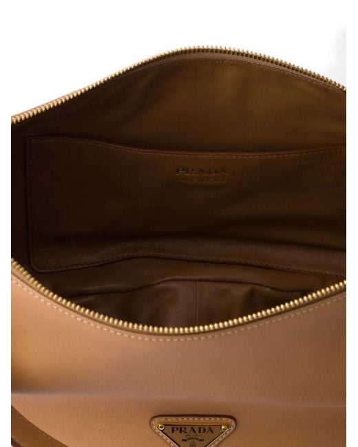 Prada Brown Large Leather Shoulder Bag