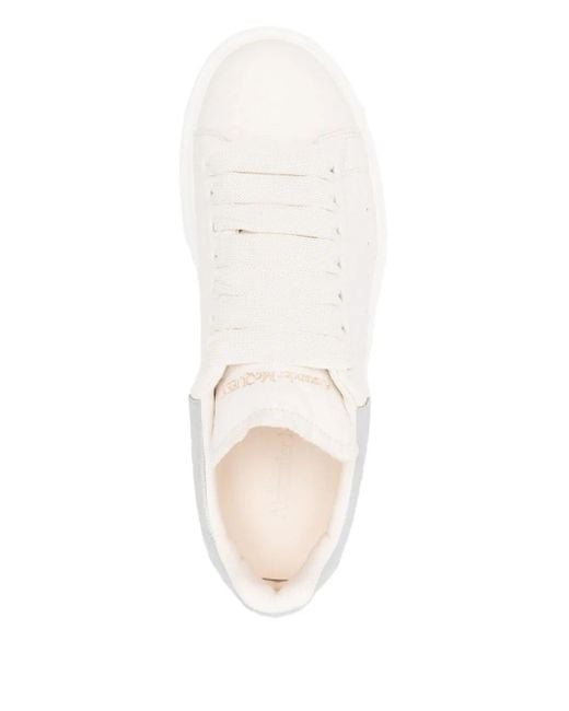 Alexander McQueen White Oversized Sneakers With Textured Heel Tab Shoes