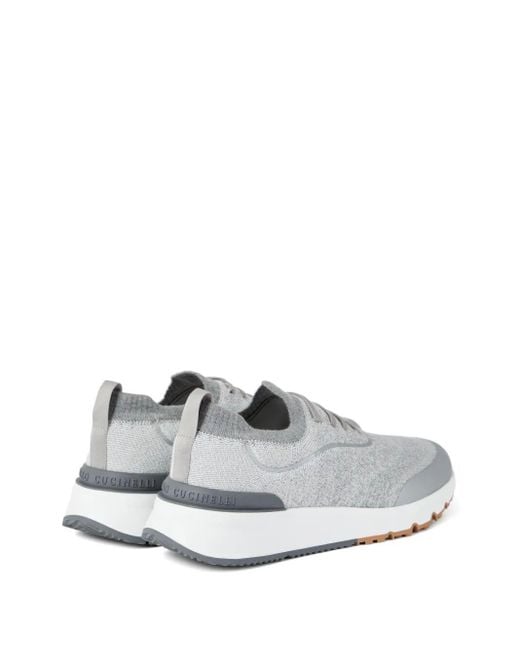 Brunello Cucinelli White Knitted Runners for men