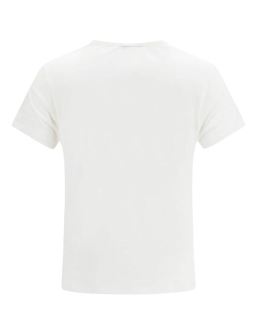Fendi White Ivory Jersey T-Shirt With Noi Print