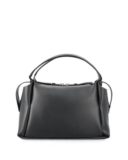 Tod's Black Small Zip Bowling Bag
