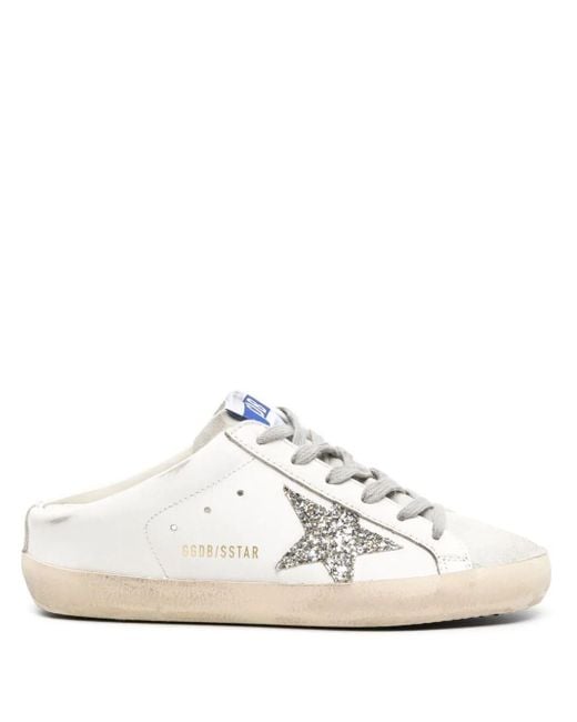Golden Goose Super star Leather Mules in White Lyst UK