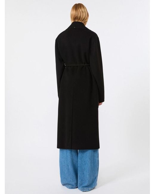 Sportmax Black Oversized Wool Double Coat