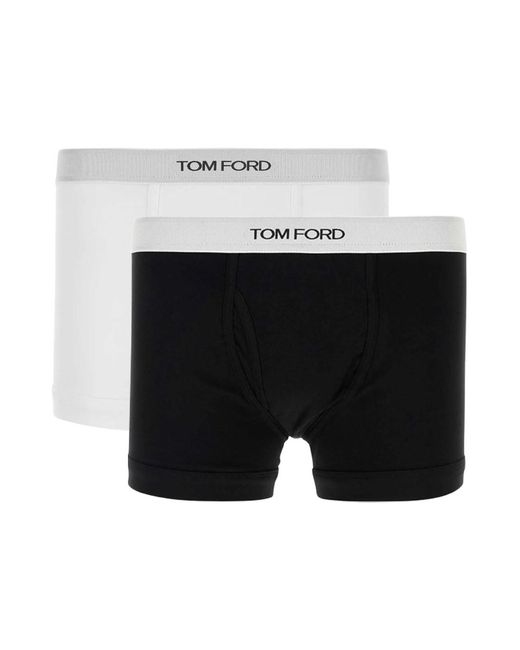 Tom Ford White Set Of 2 Cotton Boxers With Logo Elastic for men