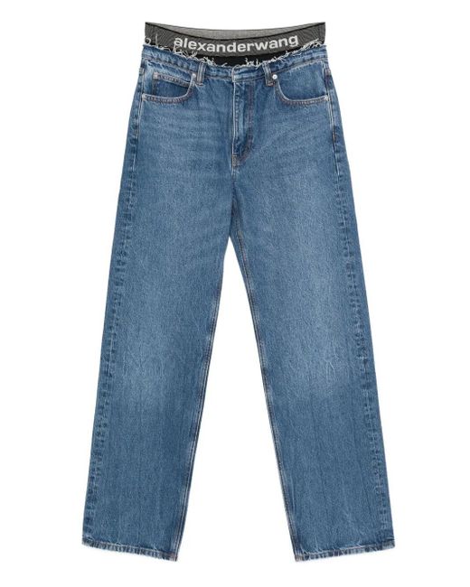 Alexander Wang Blue Pre-Styled Underwear Detailing Ez Jeans