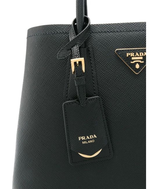 Prada Black Medium Double Saffiano Leather Bag