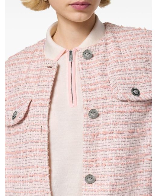 Versace Pink Oversized Tweed Vest