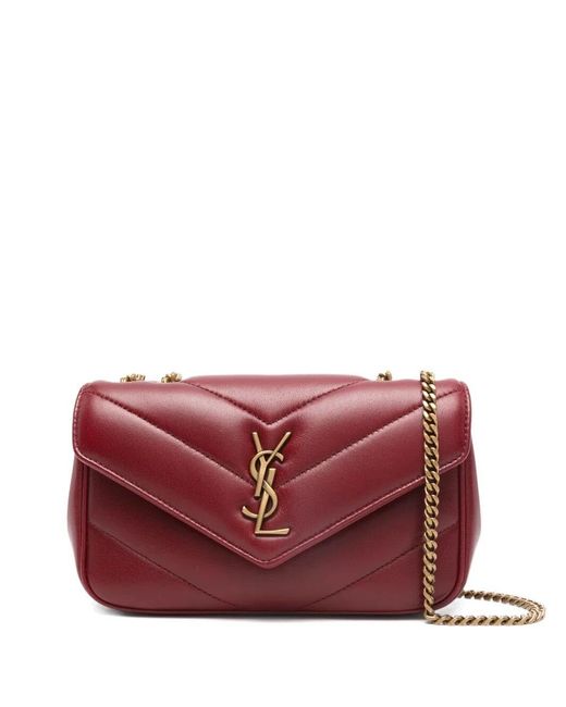 Saint Laurent Red Loulou Mini Leather Shoulder Bag