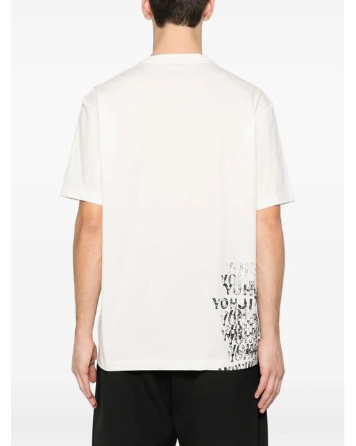 Y-3 White Gfx Short Sleeves Tee for men