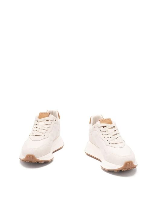Hogan White H641 Sneakers In Leather And Suede