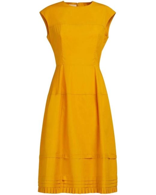 Marni Yellow Midi Dress Bio Cotton Poplin