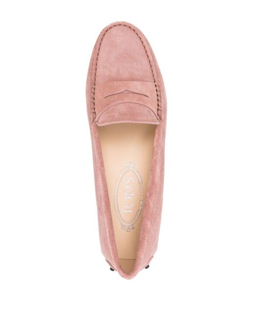 Tod's Pink Rubberized Moccasins Shoes