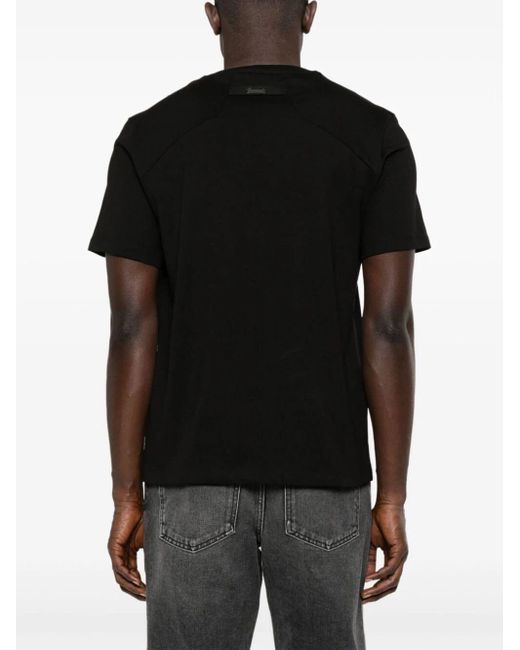 Herno Black Tshirt With Pocket for men