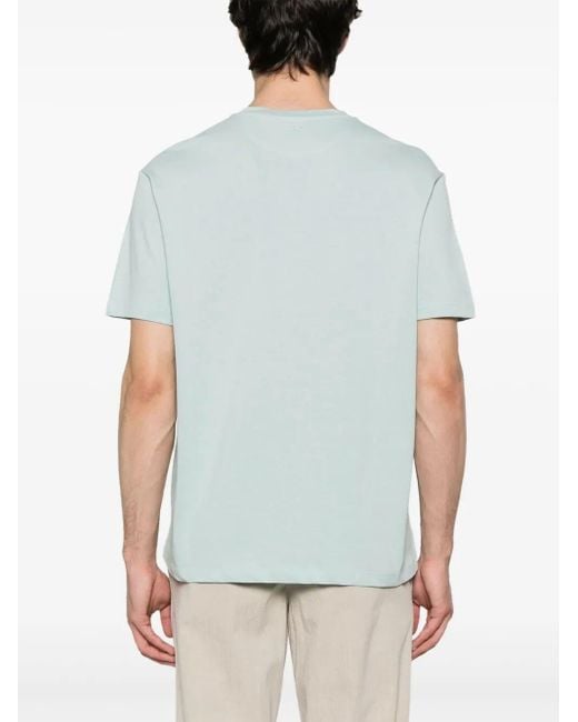 Paul & Shark White Tone-on-tone Embroidery Cotton Jersey T-shirt for men