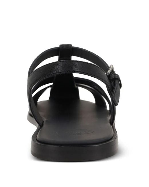 Church's Black Odyssey Nappa Leather T-Strap Sandals Shoes