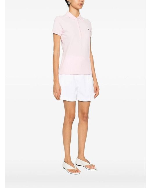 Ralph Lauren Pink Solid Shirt Collar Polo