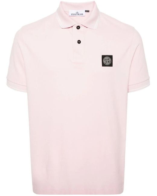 Stone Island Pink Polo With Logo for men