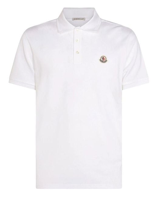 Moncler White Double Logo Patch Cotton T-Shirt for men