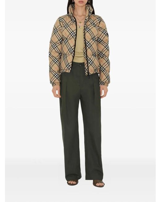 Burberry Brown Check Ambleside Puffer Jacket