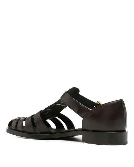 Church's Black Kelsey Leather Sandals With Strap