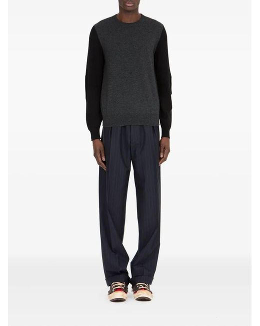 Maison Margiela Blue Wool Crewneck Sweater for men