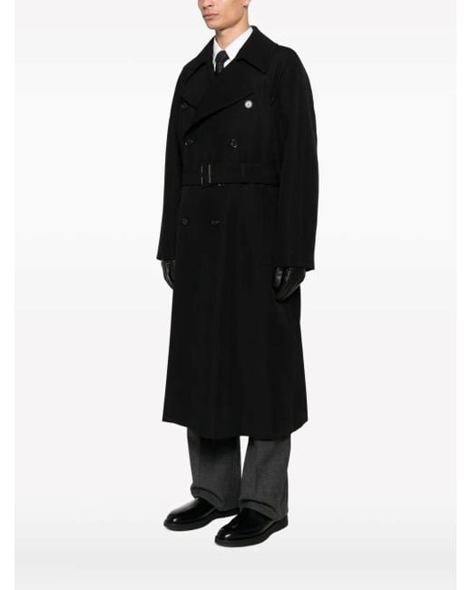 Saint Laurent Black Belted Coats for men