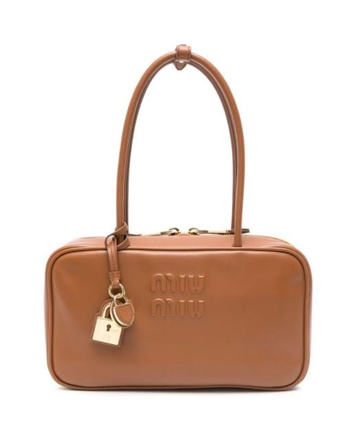 Miu Miu Brown Beau Medium Leather Bag