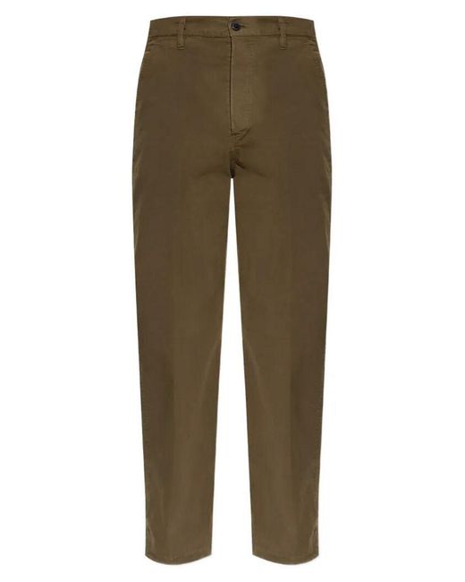 Dries Van Noten Green Pickerbys Cotton Trousers With Side Pocket for men