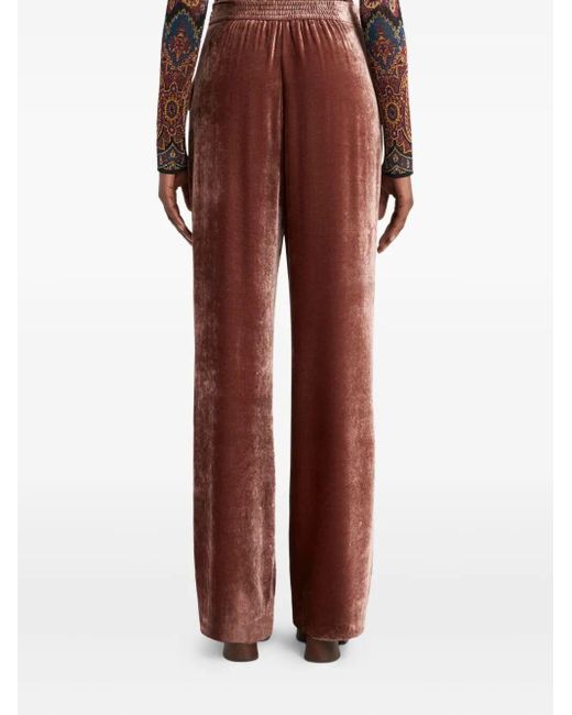Etro Brown Velvet Palazzo Trousers