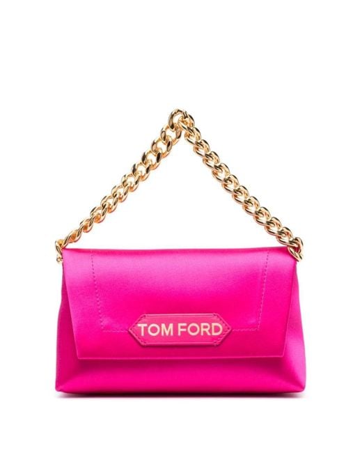 Tom Ford Pink Mini Chain Satin Shoulder Bag