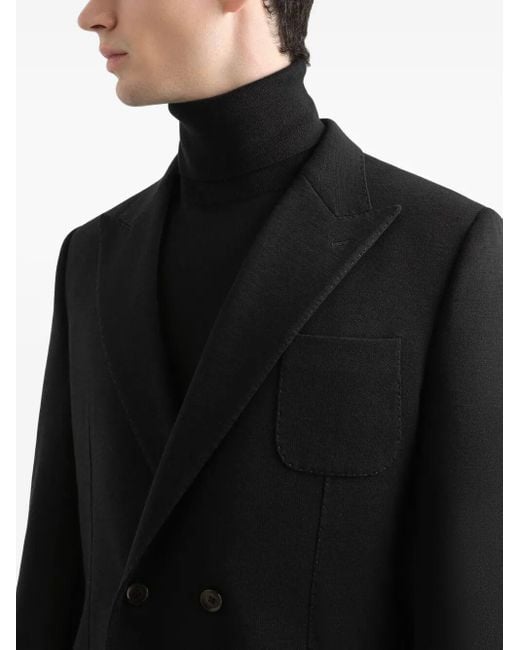 Dolce & Gabbana Black Dolce & Gabbana Double-Breasted Wool Blazer Clothing for men