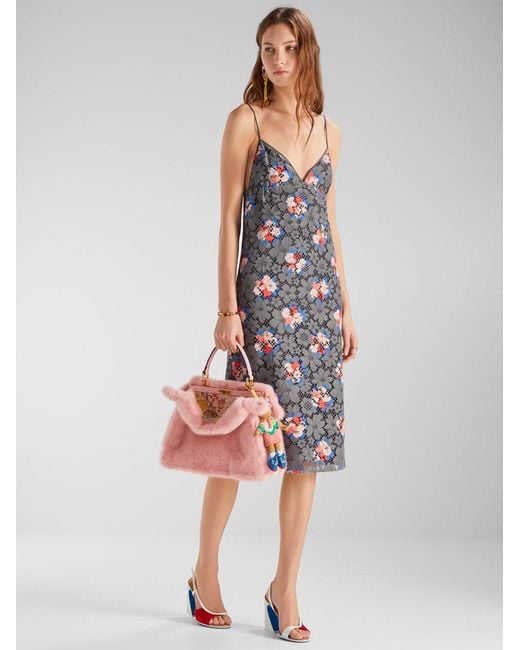 Fendi Purple Abito Printed Daisy