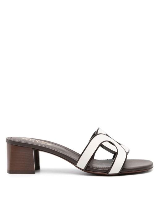Tod's White Leather Mules