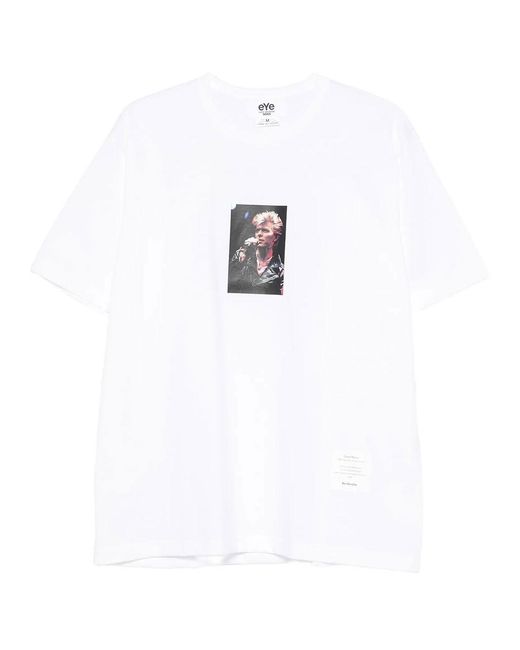 JUNYA WATANABE COMME DG White Cotton T-Shirt With David Bowie Print for men