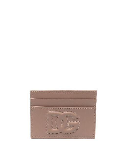 Dolce & Gabbana Brown Card Holder With Embossed Dg Logo