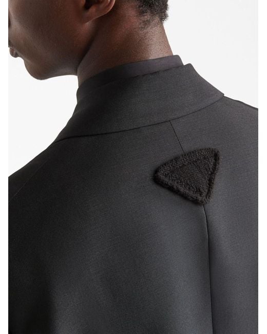 Prada Black Single-Breasted Wool Jacket for men