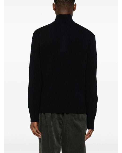 Lacoste Black Half Zip Pullover for men